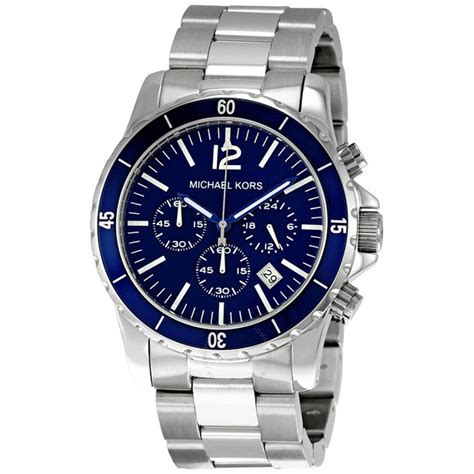 michael kors analog blue dial men's watch|michael kors chronograph watch.